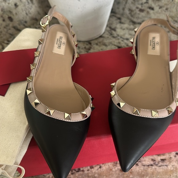 Original Valentino Stud Slingback flats with original box and dust bags. size 37 - Picture 4 of 5